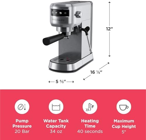 Frigidaire Steam Espresso Maker, 20 Bar, Milk Frother