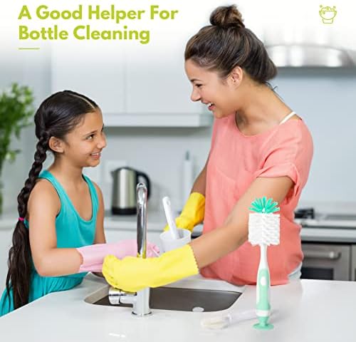 Upright Baby Bottle Brush Set, Concealed Detail Cleaner, Wash Tool