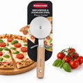 Rubbermaid Beechwood Pizza Cutter Wheel, Heavy Duty Sharp Pizza Slicer