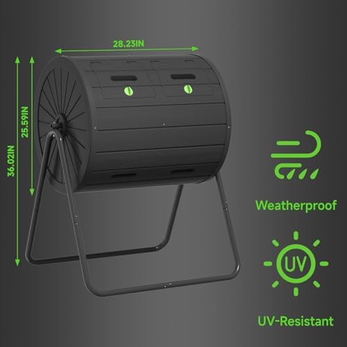 45 Gallon Outdoor Compost Bin, Black