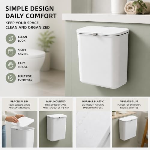 Kitchen Cleaning Set with Wall Mount Trash Can