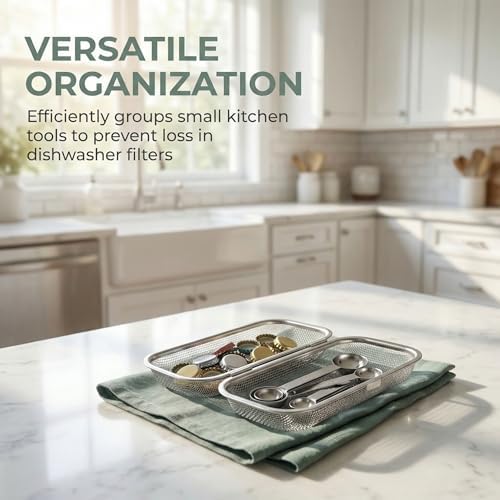 304 Stainless Steel 12-Mesh Dishwasher Basket for Small Baby Bottle