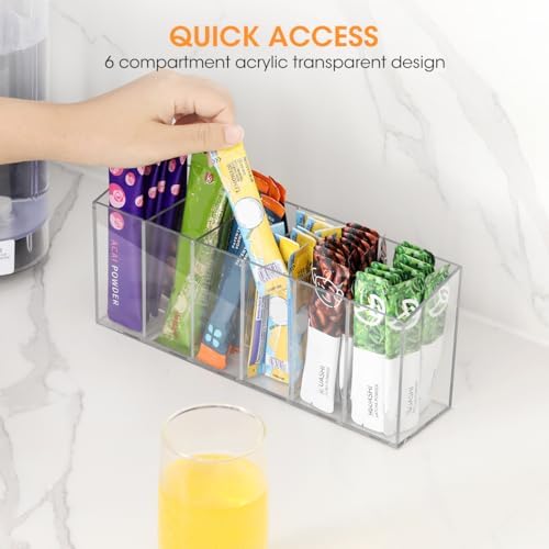 AIEVE Drink Packet Organizer, Water Drink Packet Holder with Removable