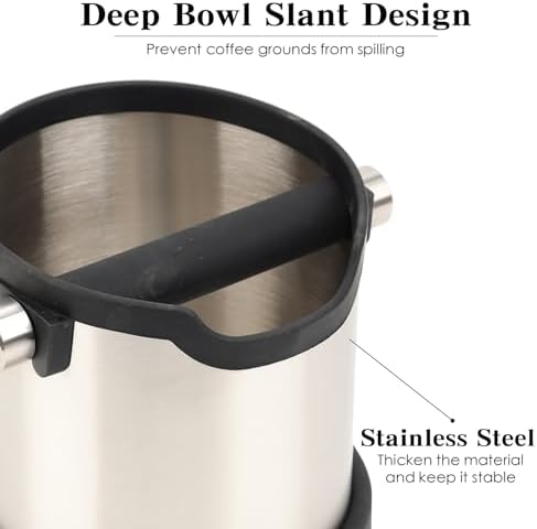 Coffee Tapping Box, Stainless Steel Espresso Floor Container, Waste