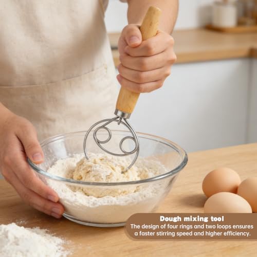 Danish Dough Whisk Set, Dough Hook, Bread Lame, Bench Scraper