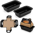2-Pack Nonstick Loaf Pan Set, Carbon Steel Bread Pan with Slings