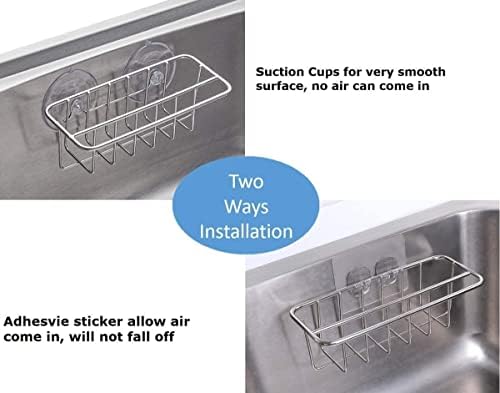 TESOT Sink Caddy Sponge Holder, SUS304 Stainless Steel, Silver