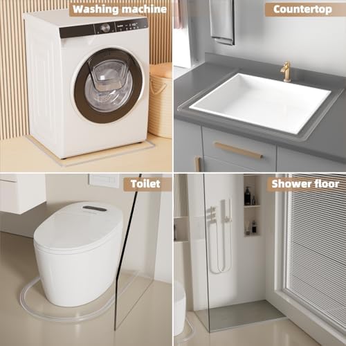 39” Transparent Shower Threshold Water Dam Stopper for Dry Wet