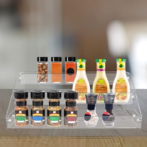 PMMASTO 3-Tier Clear Acrylic Spice Rack Organizer for Cabinet