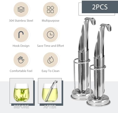2 Sets Upgraded Tea Infuser for Loose ingredient Tea with Base