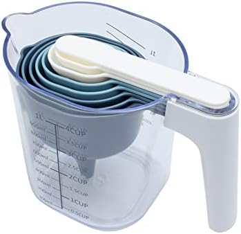 COOK WITH COLOR Measuring Cup Set - 9 PC. Nesting Stackable Liquid