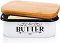 Yesland Butter Dish With Wooden Lid - Unbreakable Enamel Container