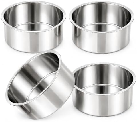 4 Inch Stainless Steel Cake Pans, 4 Pack Round Cake Baking Pans
