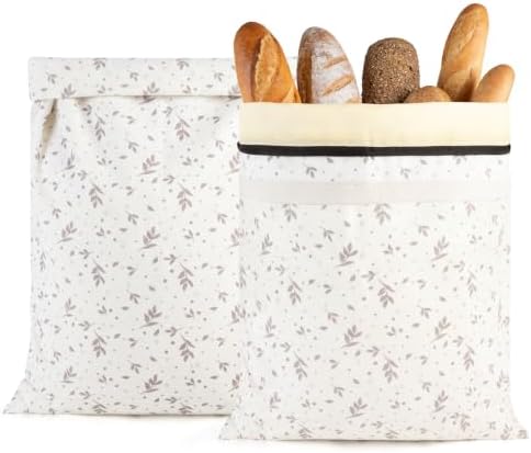 2-Pack Reusable Beeswax Bread Bags, 16.5 x 13 inch