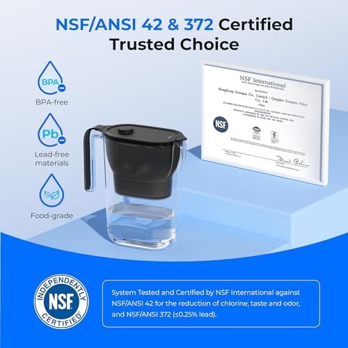 Waterdrop PT-05BL-L Water Filter Pitcher, NSF Certified, 200-Gallon Long-Life - Image 5
