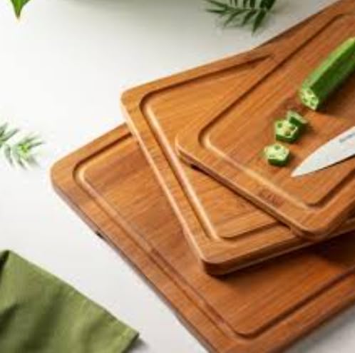 Bamboo Cutting Board Set with Storage Stand