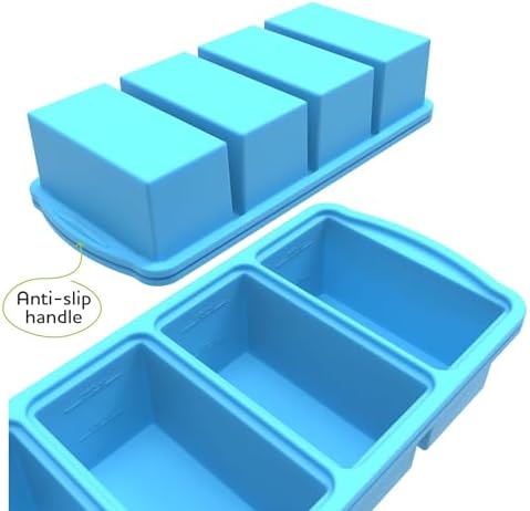 Zip Standing Silicone Freezer Trays with Lid,1-cup Soup Freezer