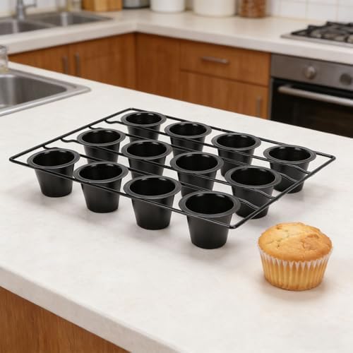 24 Cup Mini Muffin Pan for Cupcakes, Carbon Steel