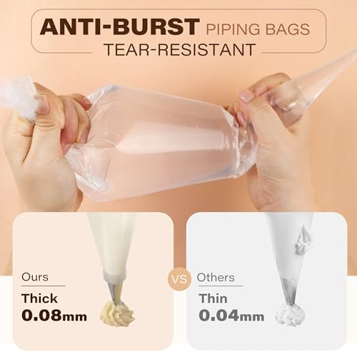 LotFancy 18 Inch Piping Bags, 100PCS Thickened Disposable Pastry Bags