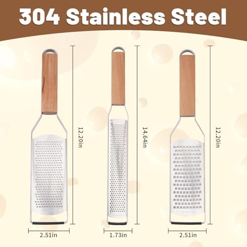 SHIKORI Professional Cheese Graters for Kitchen Stainless Steel