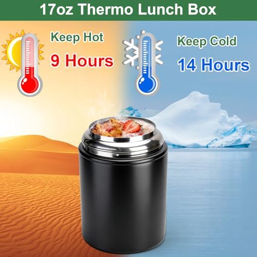 Juome Thermo for Hot Food, 18oz Soup Lunch Box for Adults, Stainless
