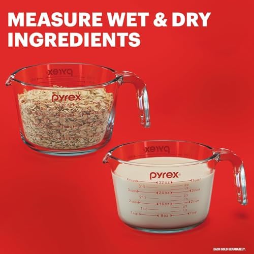 Pyrex Essentials (2-Pack) Glass Measuring Cups Set (1 & 2 Cup)