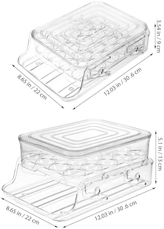 Cabilock PET Egg Storage Box Double Layer Automatic Rolling Dispenser