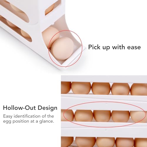 BoxedHome 4-Tier Egg Holder for Fridge, 28 Eggs