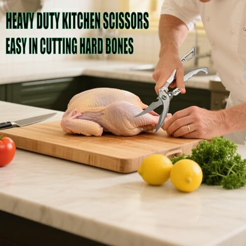 Heavy Duty Kitchen Scissors, Stainless Steel Poultry Shears with
