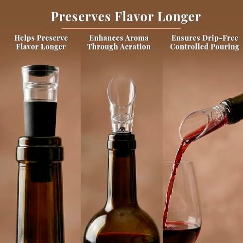Complete Corkscrew Wine Opener Set With 7 Essential Accessories