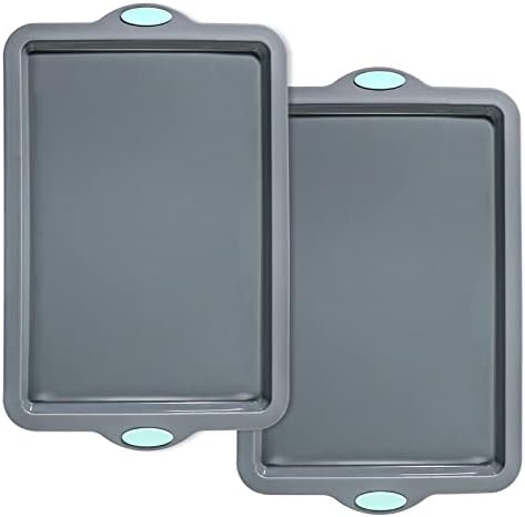 Webake 2Pcs Silicone Sheet Cake Pan with Metal Frame, 14 Inch Silicone