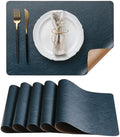 DOLOPL Placemats Set of 6, Reversible Dual-Color Faux Leather Place