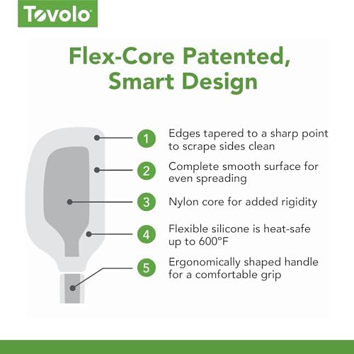 Tovolo Flex Core Silicone Spatula Set, 5-Piece, Charcoal Gray