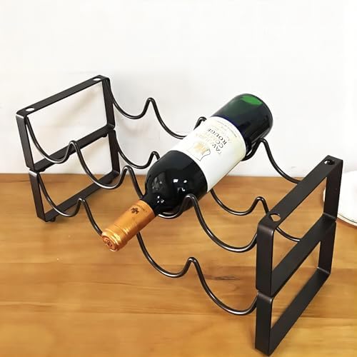 2-Tier Stackable Wine Rack for Countertop - Metal Wine Bottle Holder