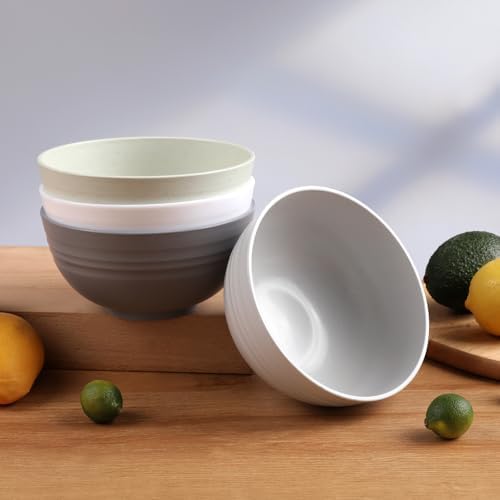 12 Pcs Unbreakable Cereal Bowls Set, 26 Oz Wheat Straw Bowls Set