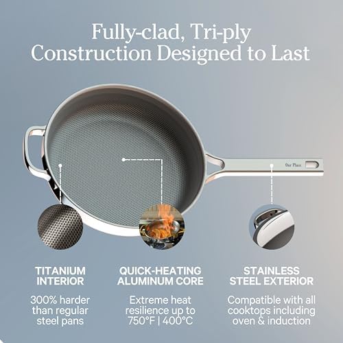 Our Place Titanium Always Pan Pro, 10.6" Nonstick Titanium Frying Pan