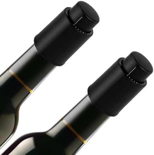 Vacuum Wine Preserver Stopper 2 PACK(Black)