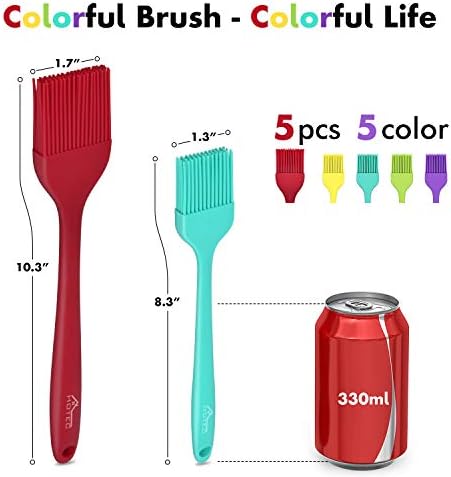Hotec 5 pieces Silicone Basting Pastry Brushes +Hotec 9pieces Silicone
