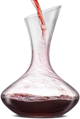 JoyJolt Lancia Wine Decanter Crystal Wine Aerator Handmade Base Glass