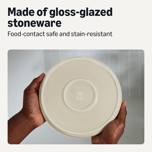 Amazon Basics Glazed Stoneware Dinnerware Set, Ceramic
