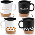 Suclain 2 Pcs Halloween Pumpkin Ghost Coffee Mug Set