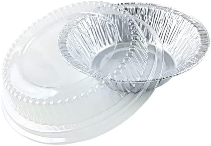PACTOGO Disposable 5" Aluminum Foil Tart Pan with Clear Dome Lid