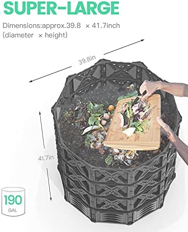 190 Gallon Outdoor Modular Compost Bin with Aeration Vents