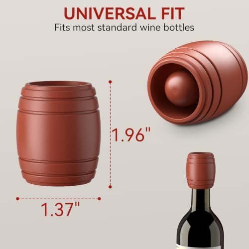 Wine Stoppers for Wine Bottle, 3 Pack Barrel-Shaped Silicone Bottle