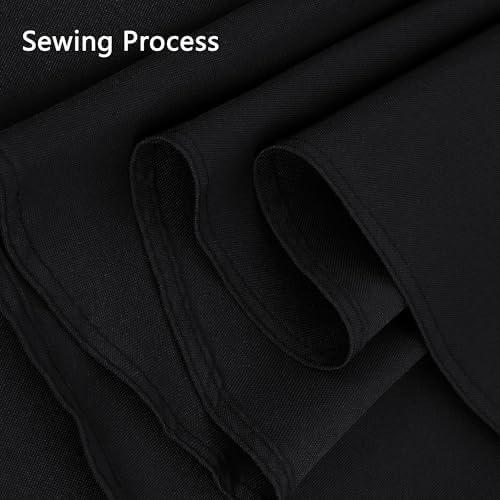 10 Pack Black Round Tablecloths, 120 Inch Stain Resistant and Wrinkle