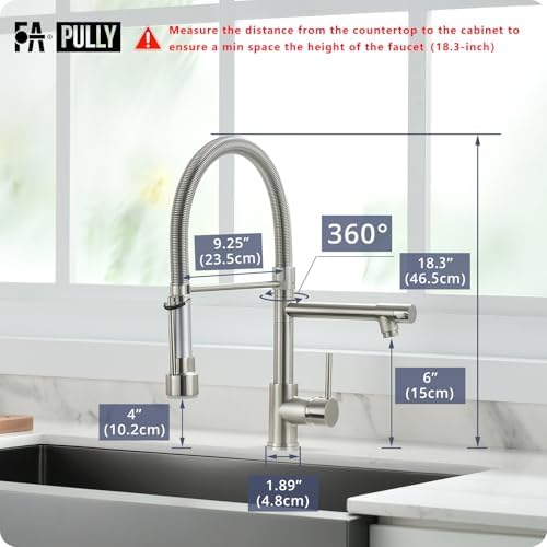 Fapully Pull Down Kitchen Faucet with Lock Sprayer