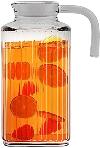 Fridge Pitcher – 60 OZ. Glass Water Fridge Pitcher with Lid By Home