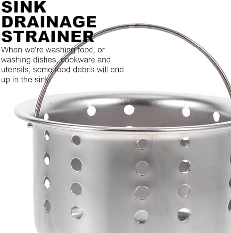 Hemoton 2 Set Kitchen Sink Drain Basket with Lid Stainless Steel Deep