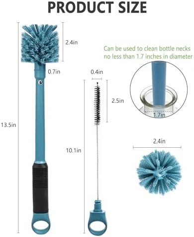NTIERA 2-in-1 Bottle Brush Cleaner Kit Set,Long Water Bottle Cleaning
