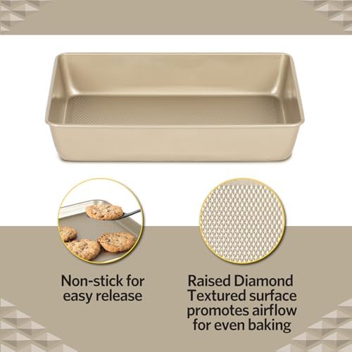 Glad Baking Pan Nonstick - Oblong Metal Dish for Cake and Lasagna